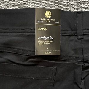JM Collection Black Straight Leg Plus Pants